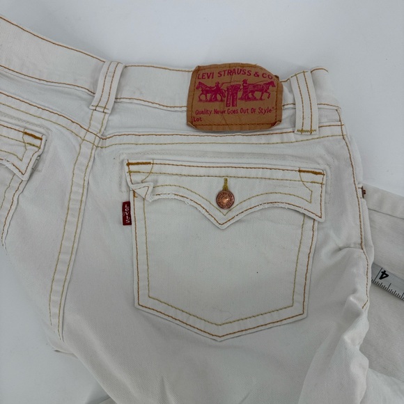 Levis Slouch 504 Low Rise Bootcut Grunge Y2K Retro Off White Jeans Womens 13M - Picture 13 of 14